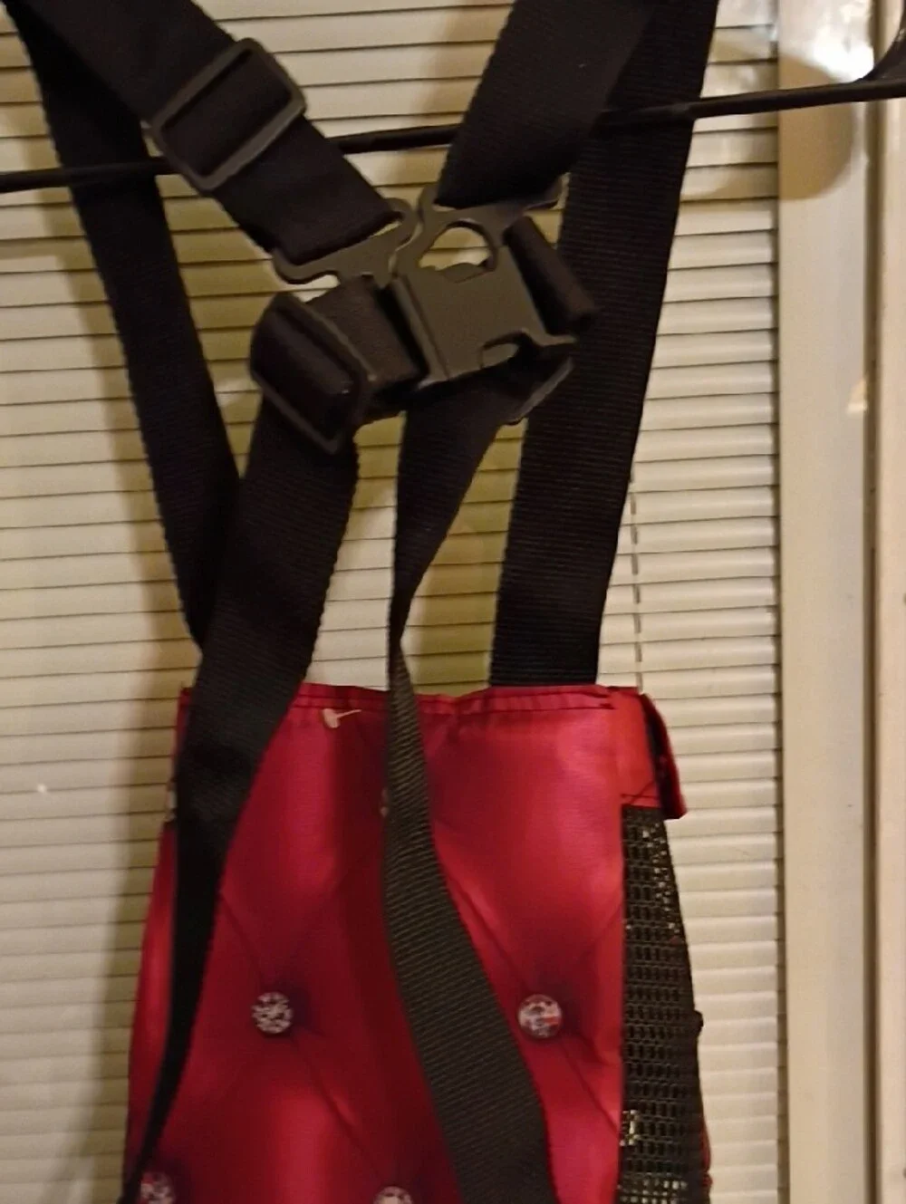 Red Quilted Pet Carrier Backpack